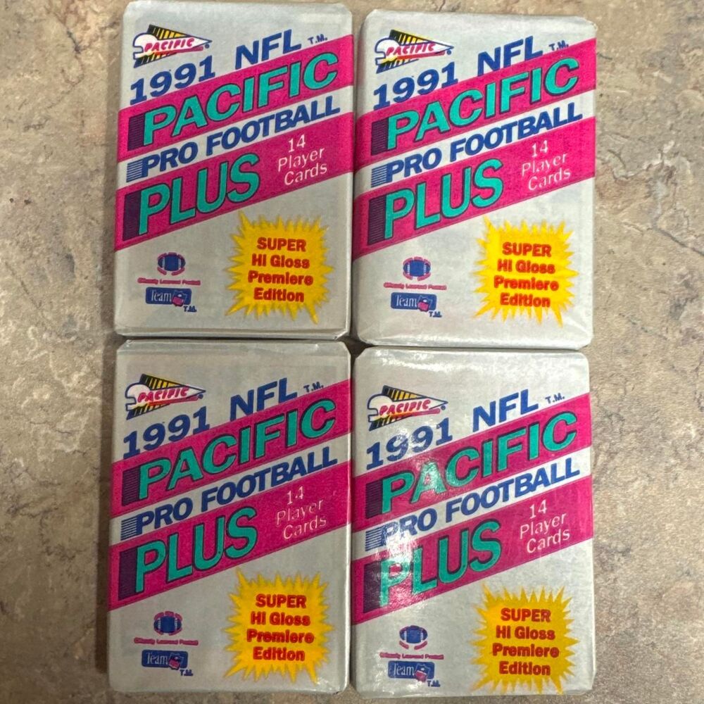 1991 NFL Pacific Pro Football Cards - 4 Packs